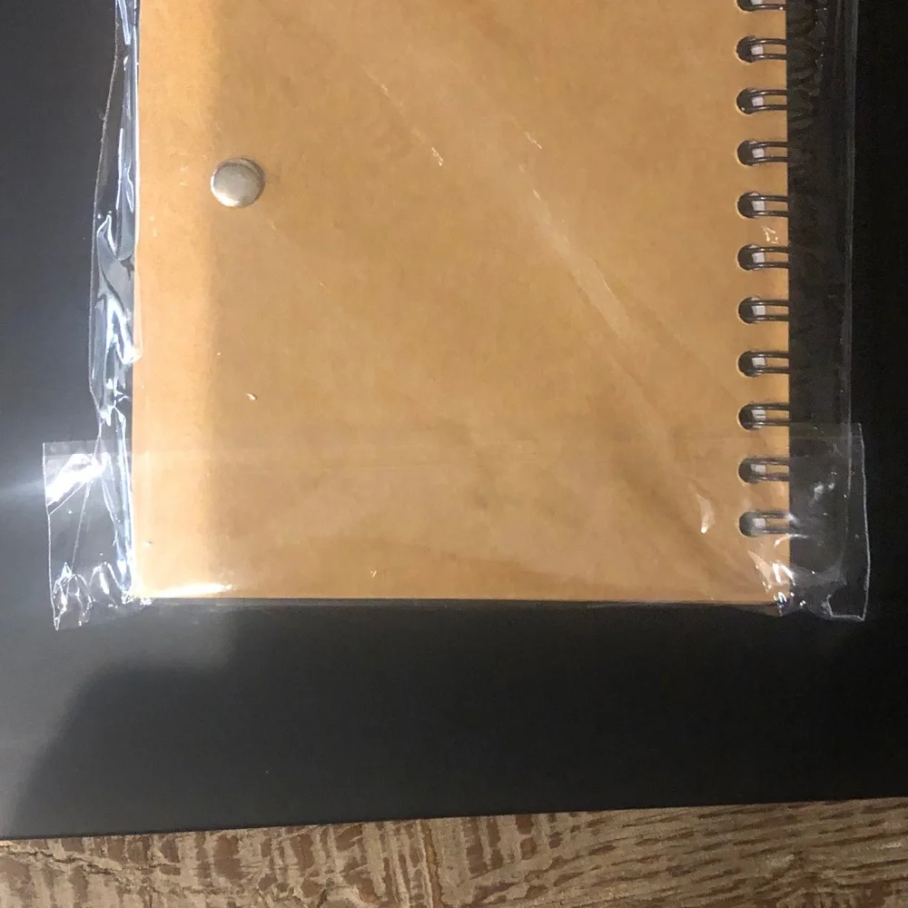 Inspirational Brown Spiral Notebook with Pen and Post It Note Tabs